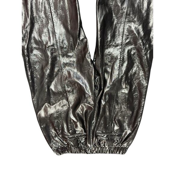 Blank NYC Women’s Black Vegan Leather Pants Medium Glossy Patent Straight Leg - Picture 4 of 10